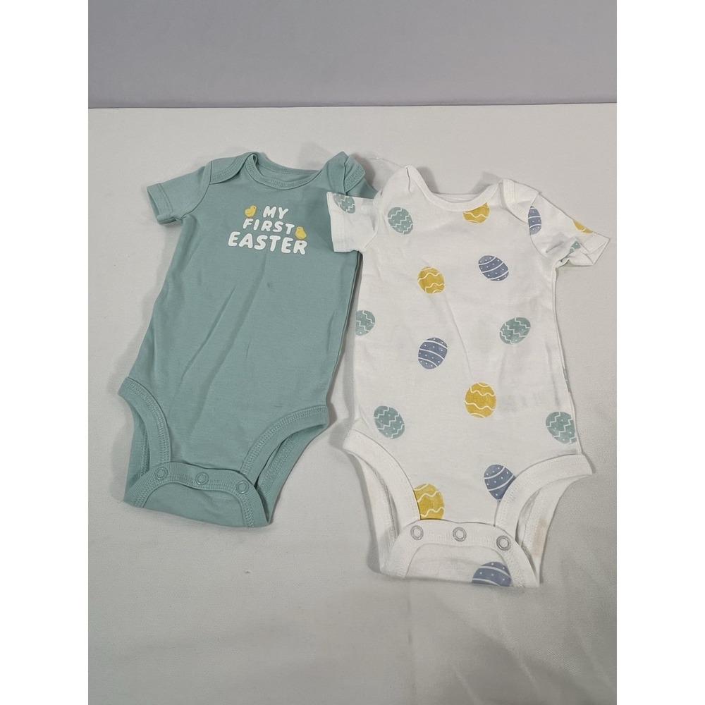 Carter's Just One You® Baby Easter Endcap 2pk Bodysuit - White/Green Sz 3 Month